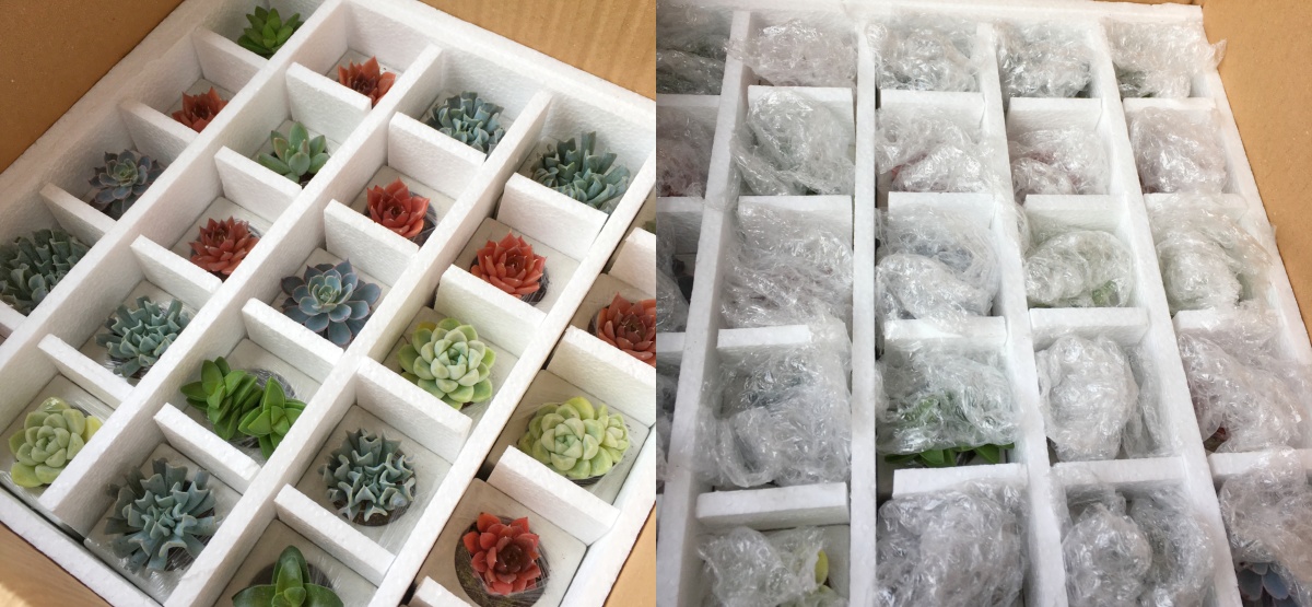 Paketleme örneği nişan hediyelikleri için. Ürünler sağlam bir şekilde ulaşır.