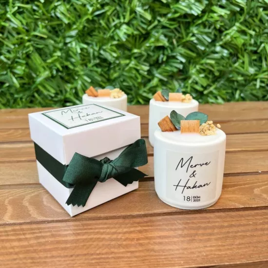Düğün & Nişan Hediyelik Mum | Vanilya Kokulu