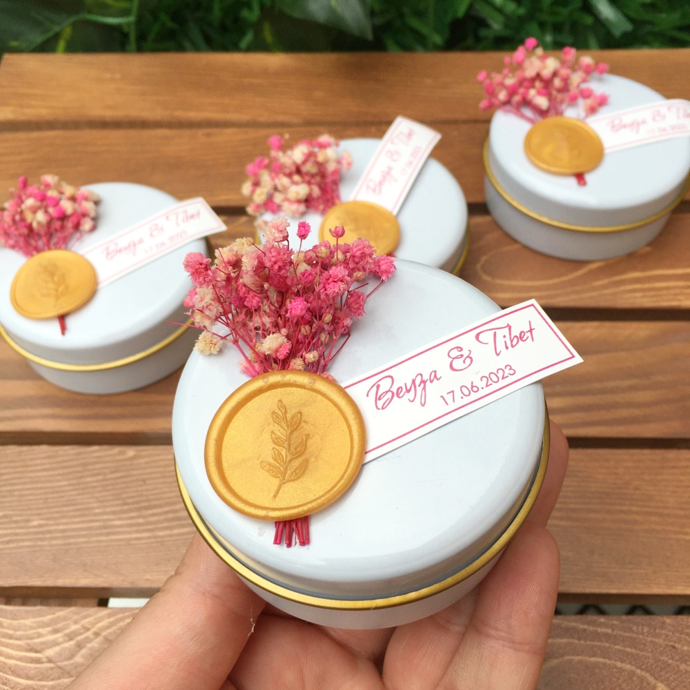 Mühürlü Beyaz Metal Mum